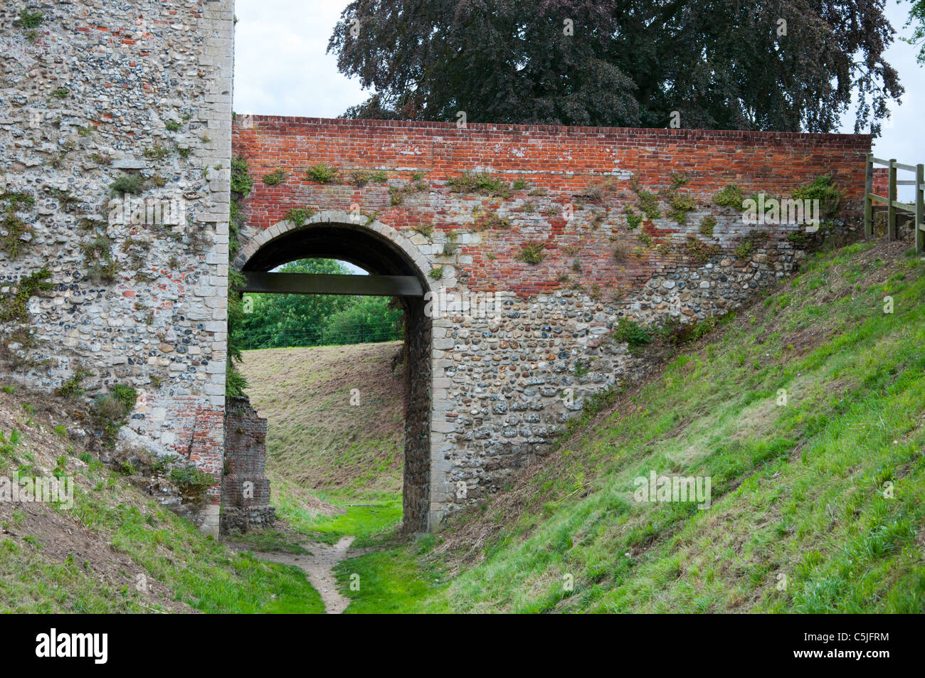 Erdarbeiten Framlingham Castle Stockfoto