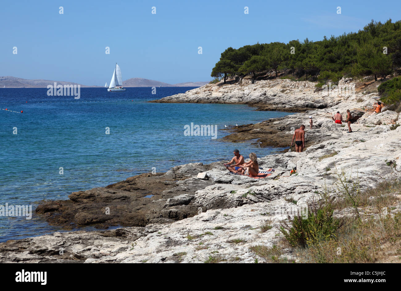 Adria-Küste auf der kroatischen Insel Murter Stockfoto