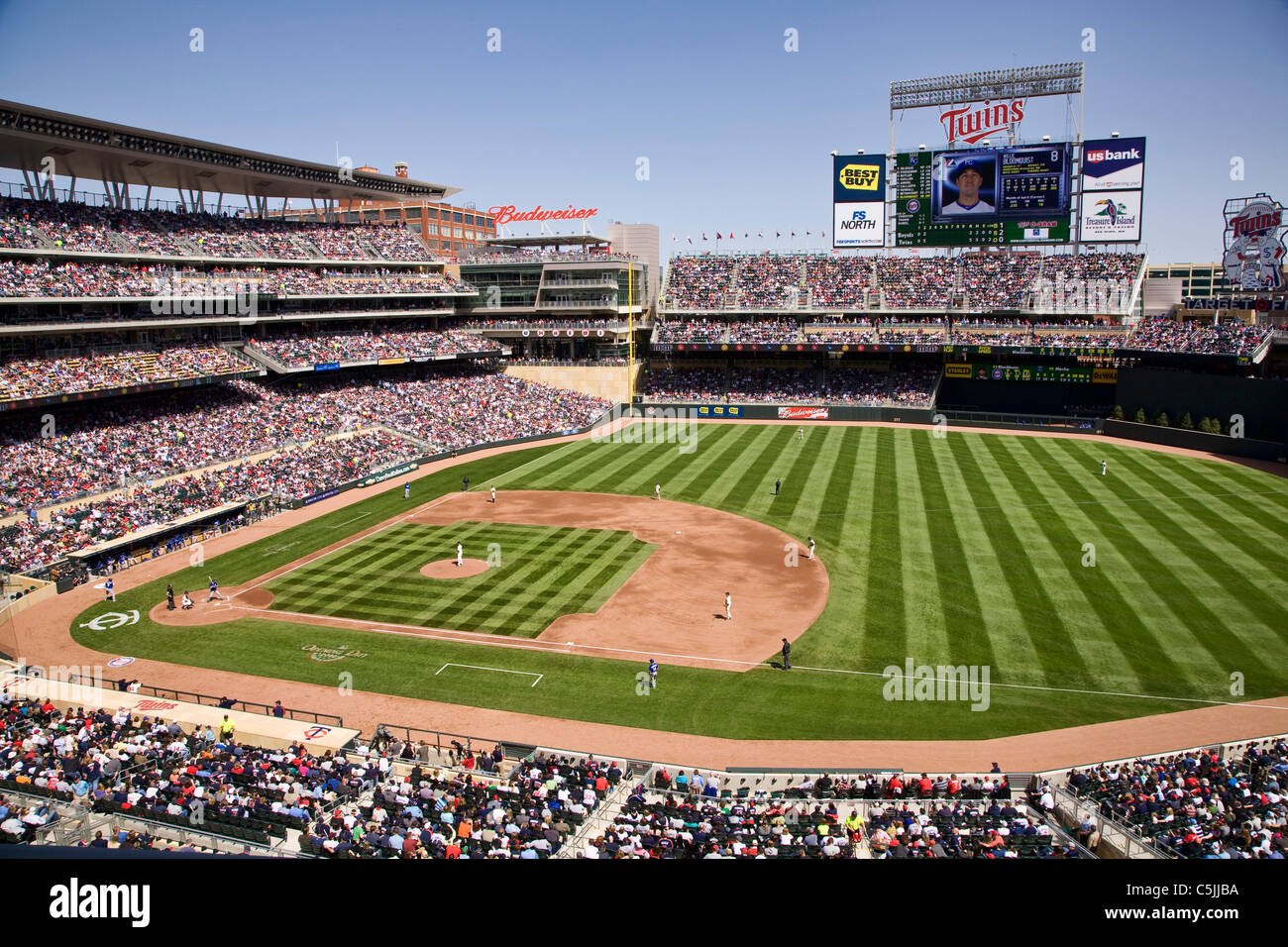 Major League Baseball im Zielfeld, Minneapolis, Minnesota Stockfoto