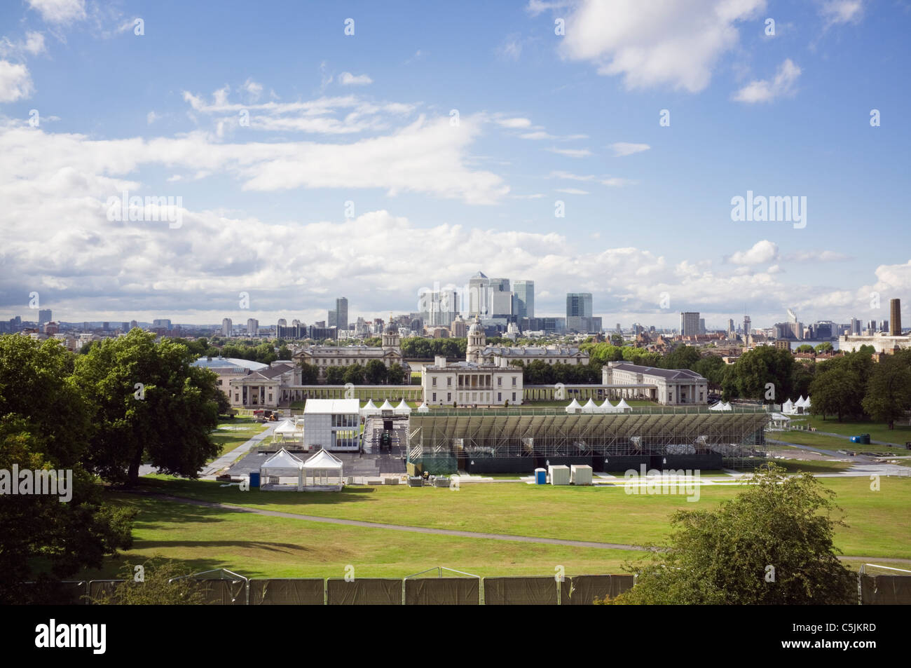 Blick auf Olympia 2012 Pferdesportveranstaltungen Veranstaltungsort und Stadion Haus inmitten der Königin. Greenwich Park, London, England, Vereinigtes Königreich, Großbritannien Stockfoto