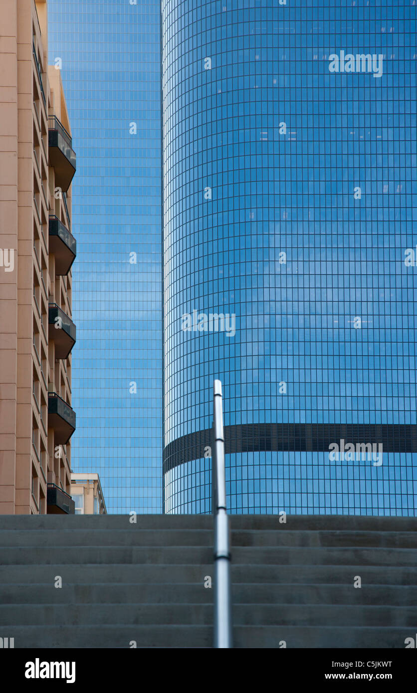 Wolkenkratzer-Gebäude und Architektur in Downtown Los Angeles, Kalifornien, USA Stockfoto