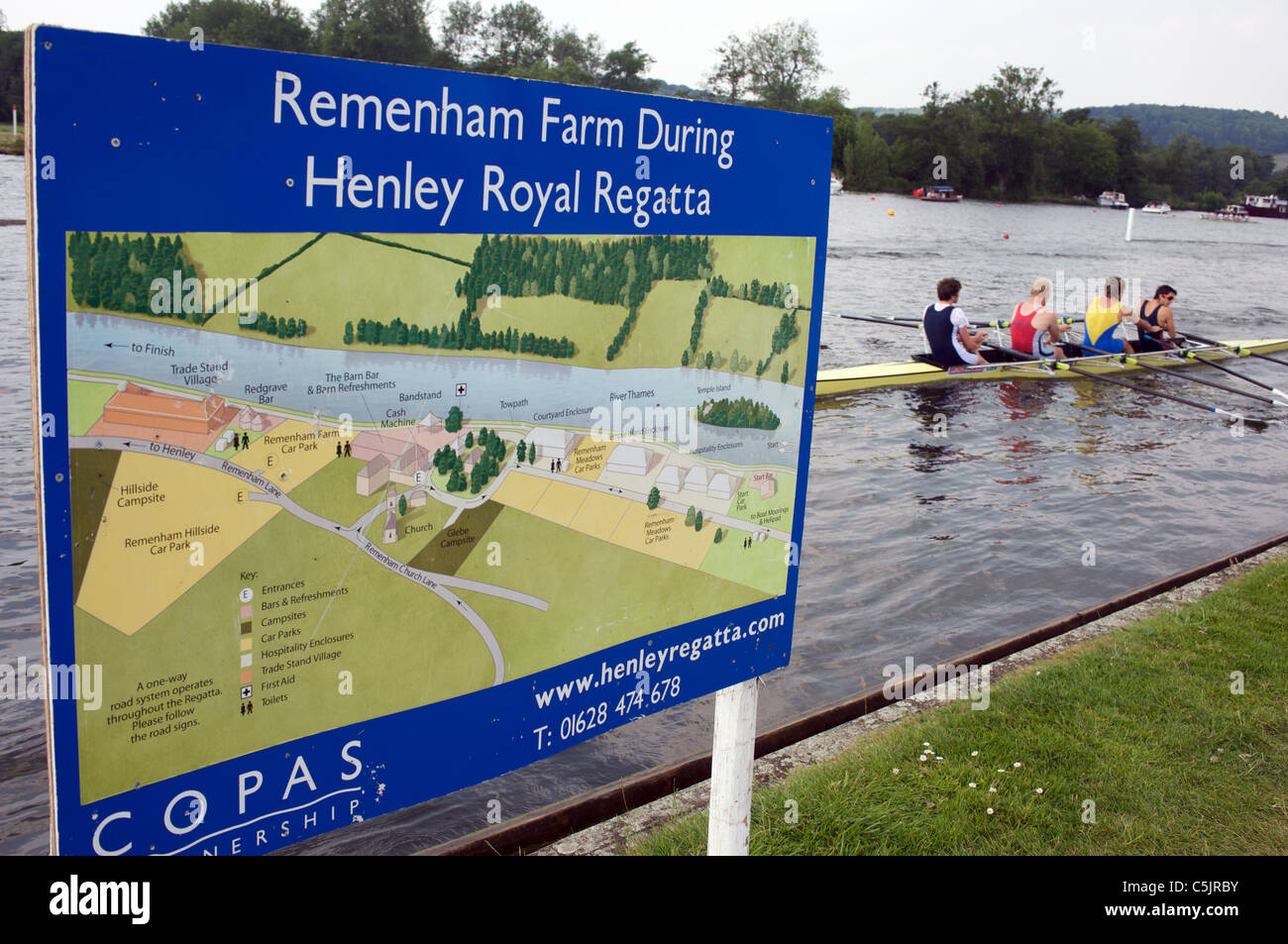 Henley Royal Regatta, Henley-on-Thames, Oxfordshire, Vereinigtes Königreich. Stockfoto
