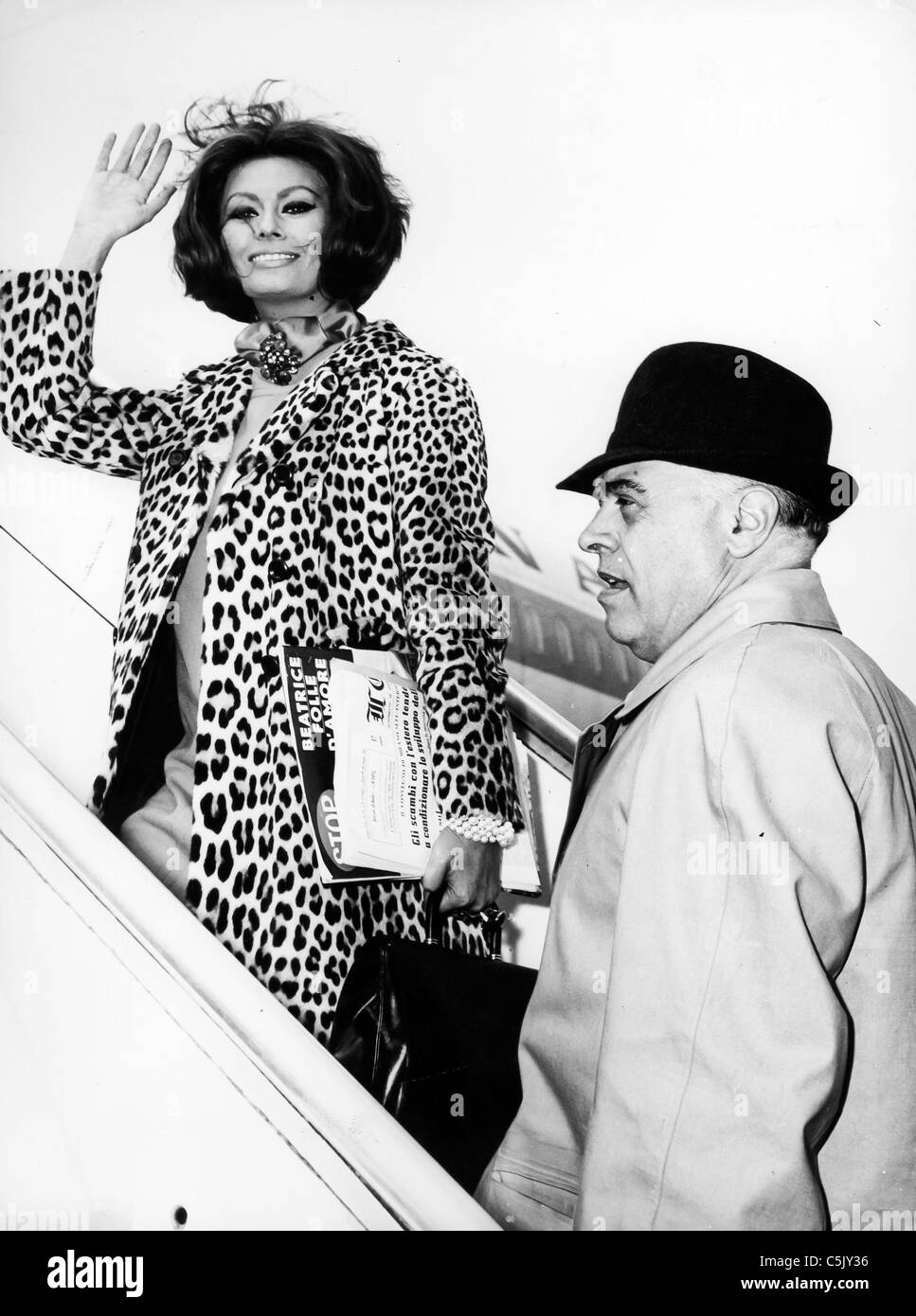 Sophia Loren mit Ehemann Carlo Ponti, 1966 Stockfoto
