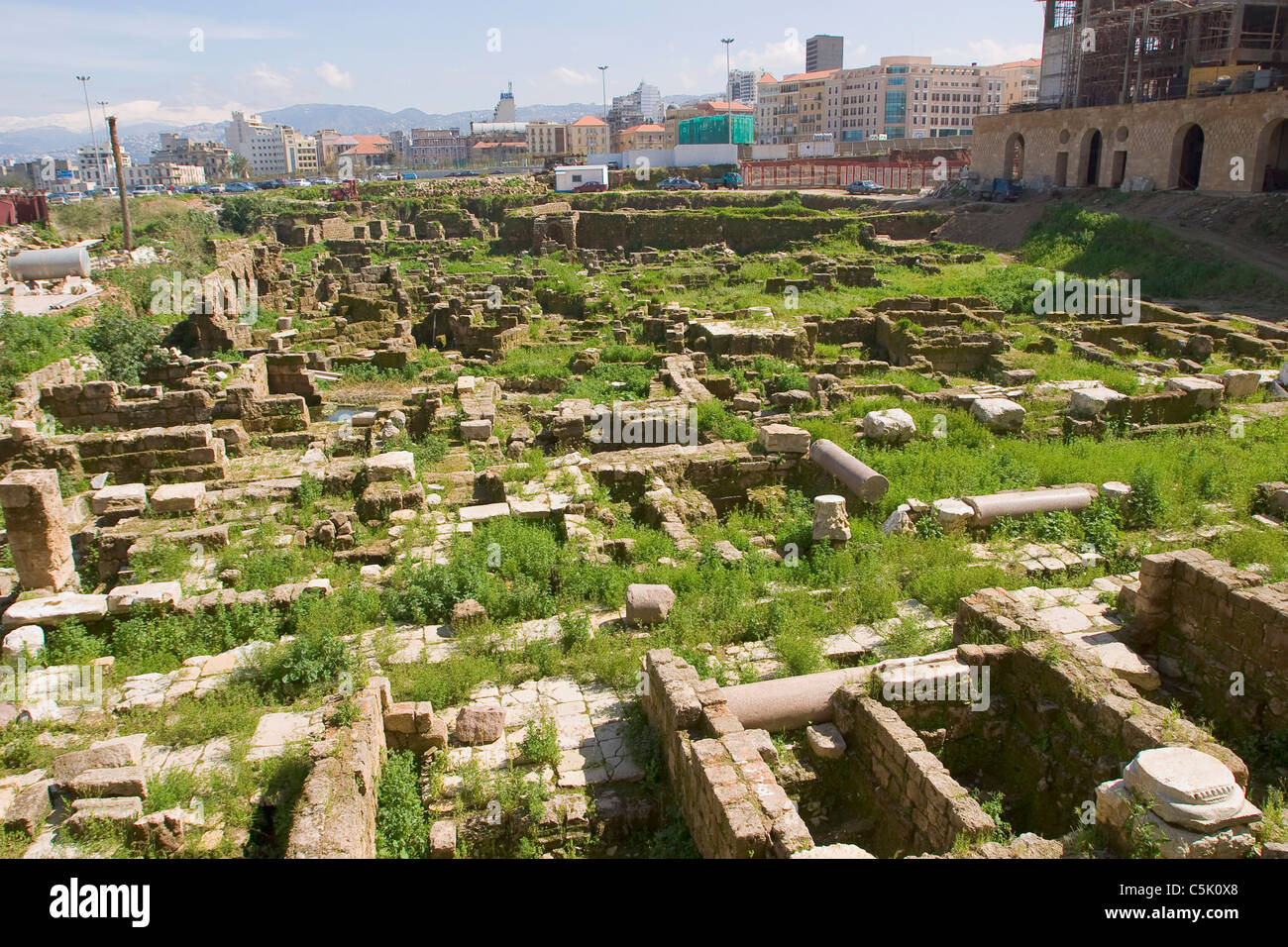 Römische Ruinen in Downtown Area, Beirut, Libanon Stockfoto