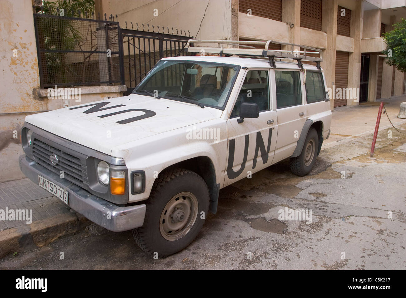 Vereinten Nationen Fahrzeug, Beirut, Libanon Stockfoto