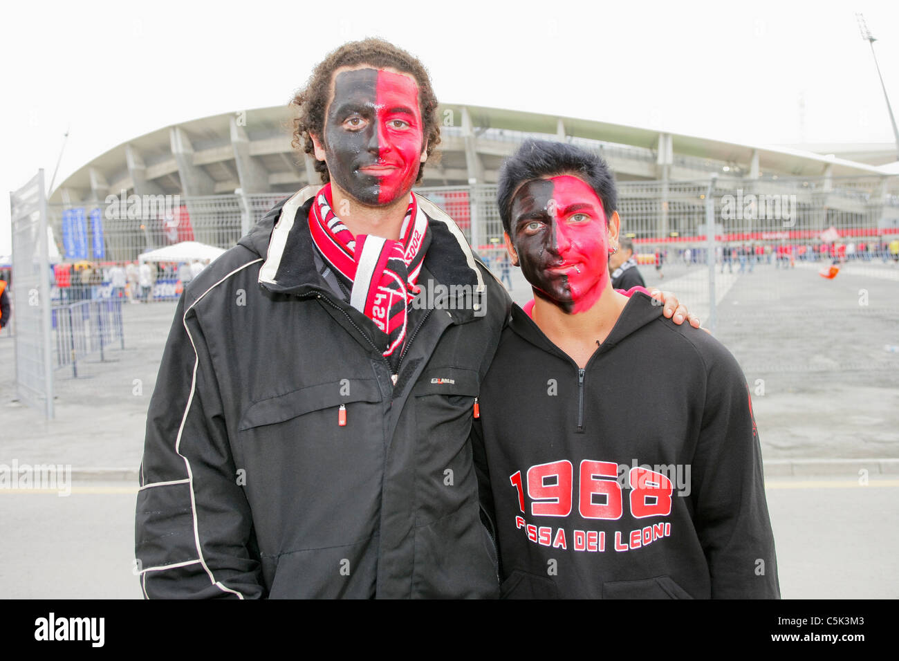 A.C. Milan-Fans in Istanbul für die 2005 UEFA Champions League Finale (endgültige Istanbul), Türkei Stockfoto
