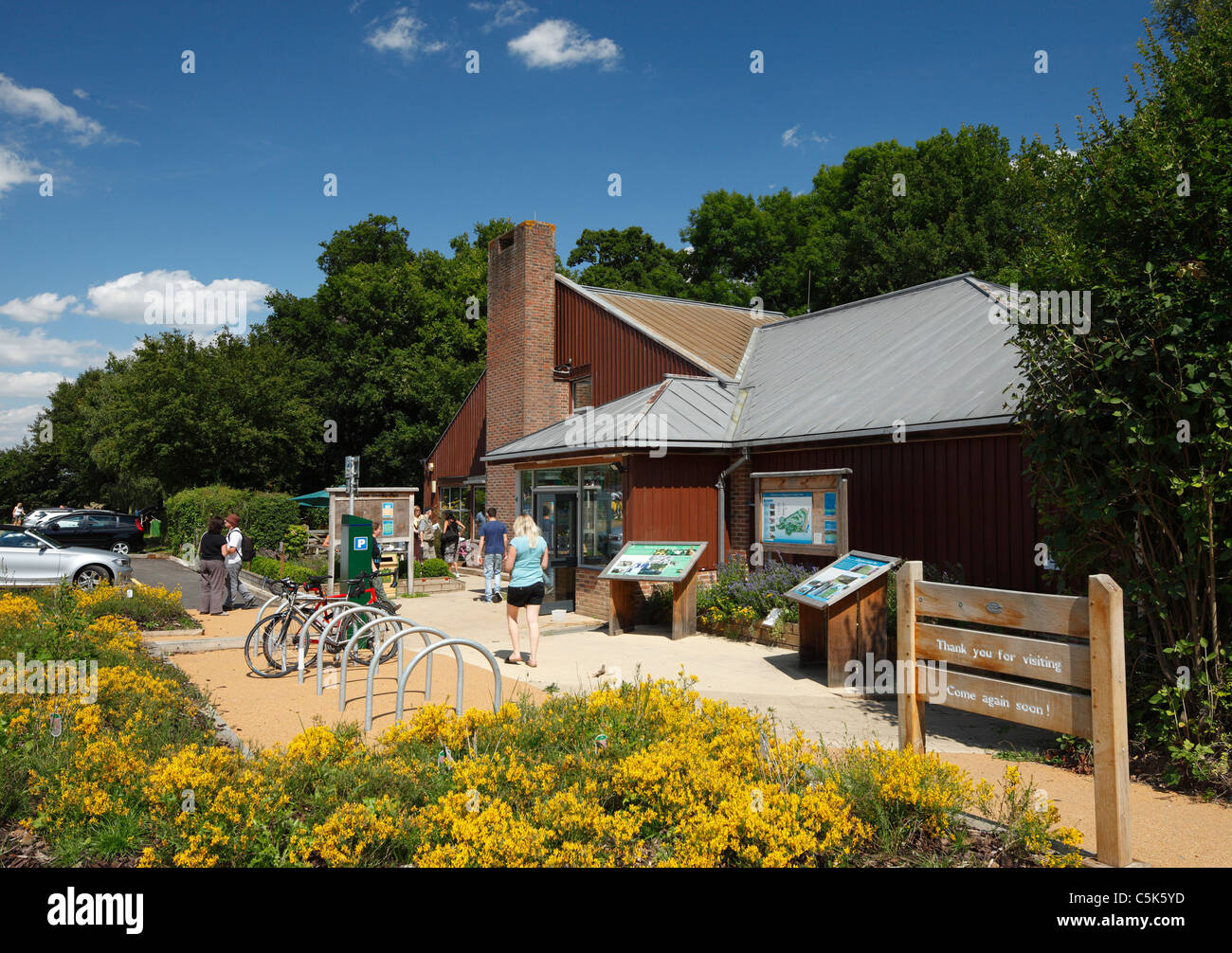 Das Besucherzentrum in Lullingstone Country Park. Stockfoto