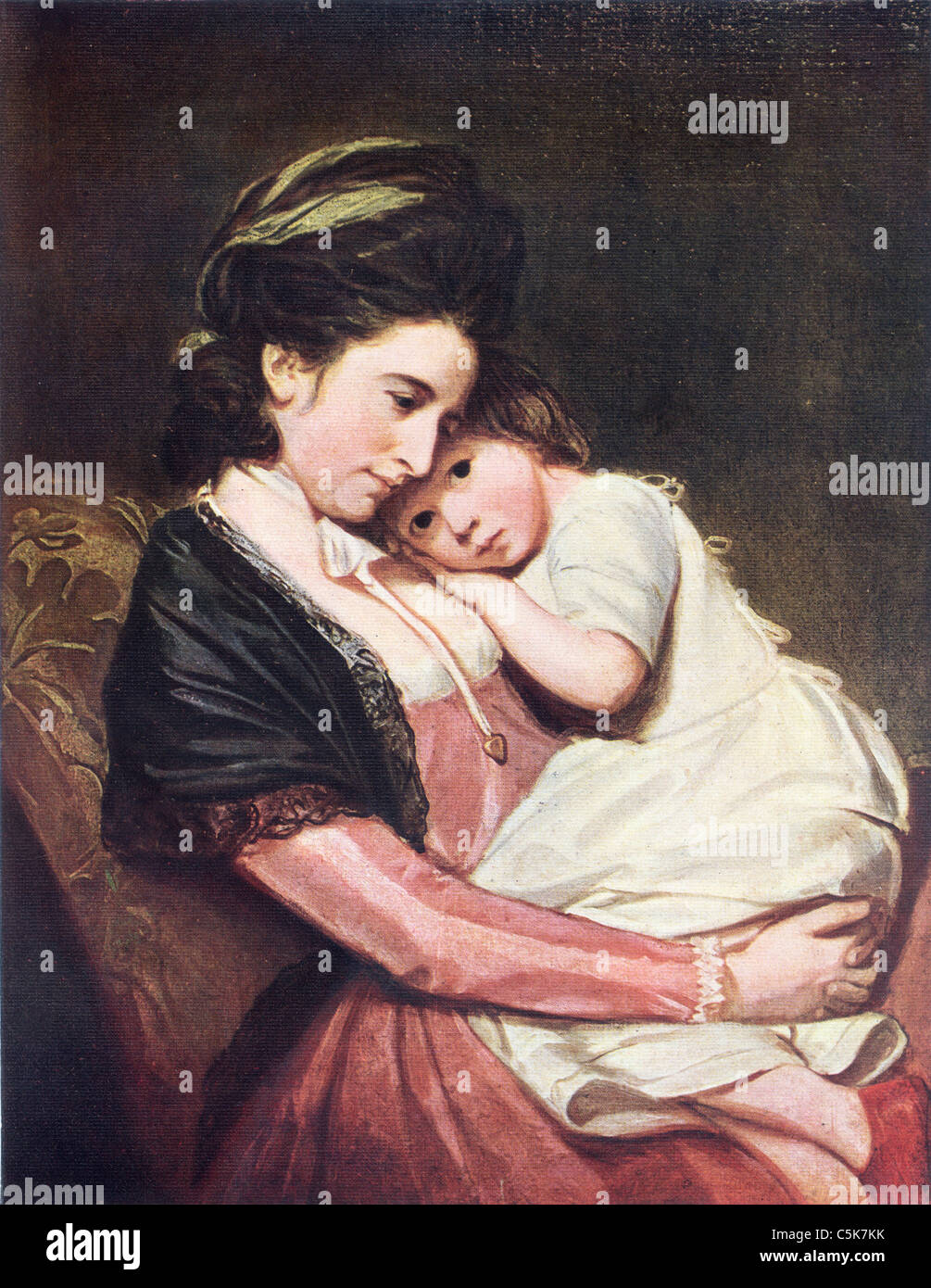 Gemälde von George Romney; "Frau und Kind"; Englisch-Schule; Öl auf Leinwand Stockfoto