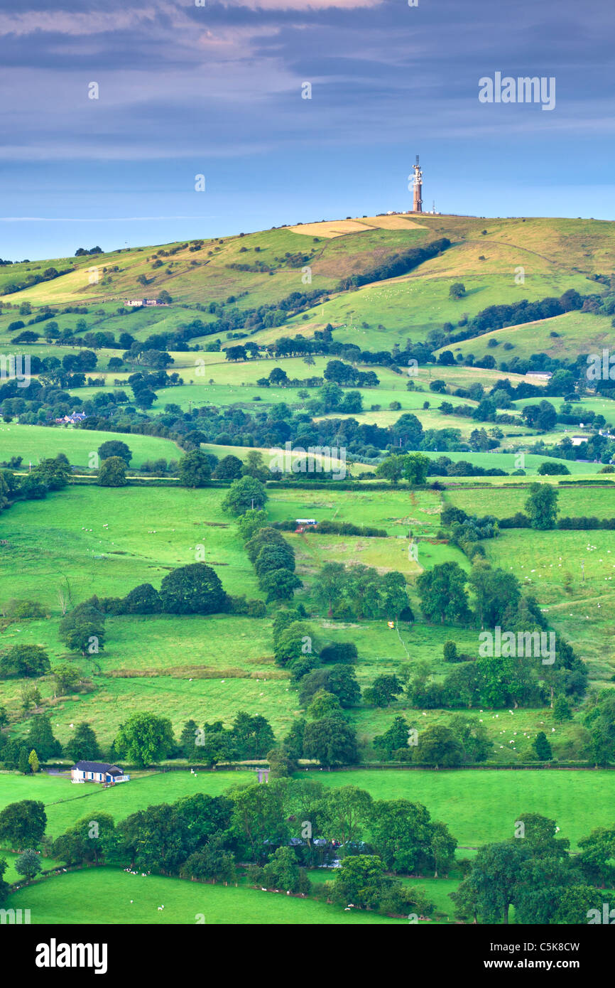 Landschaft von Cheshire im Sommer in der Dämmerung Stockfoto