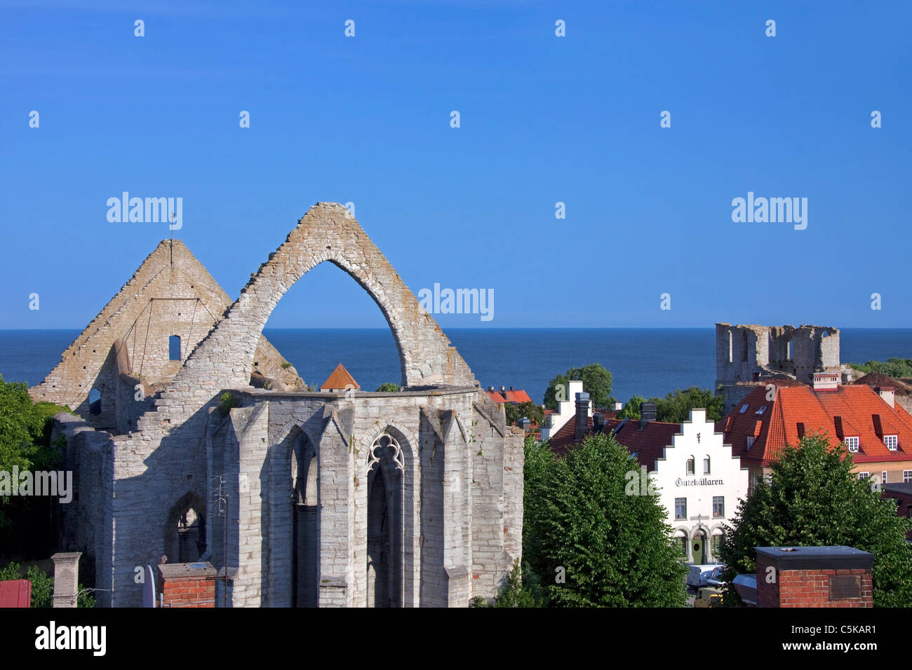 Ruine der St. Katarina / Sankta Katarina Kirche, Visby, Insel Gotland, Schweden Stockfoto
