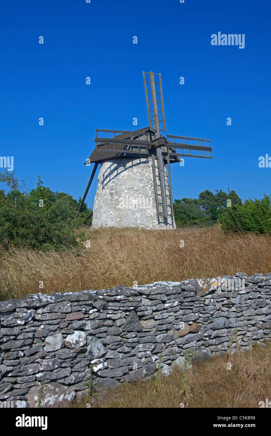 Windmühle in Dämba, Insel Gotland, Schweden Stockfoto