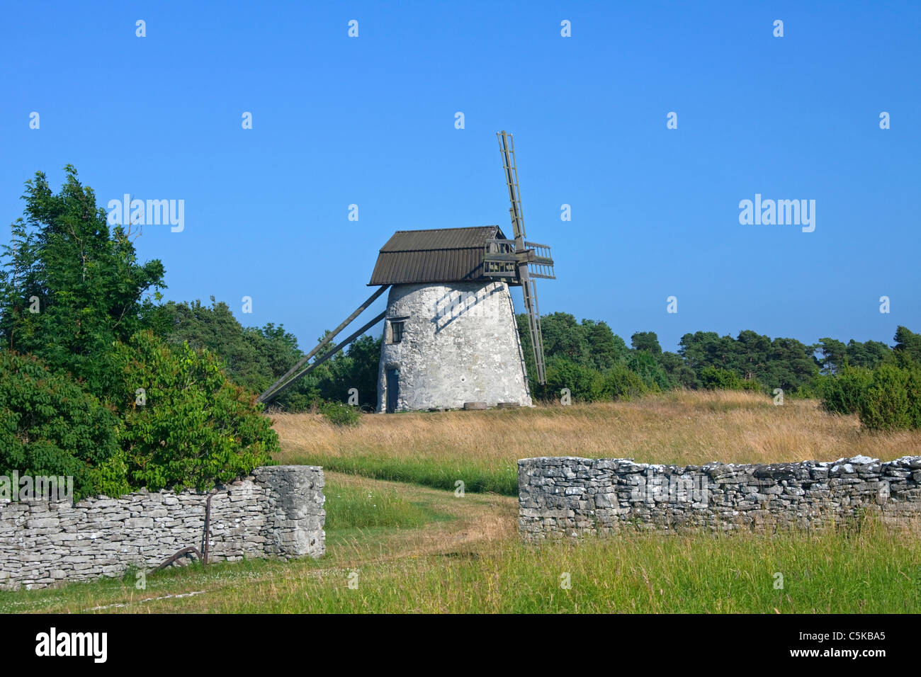 Windmühle in Dämba, Insel Gotland, Schweden Stockfoto