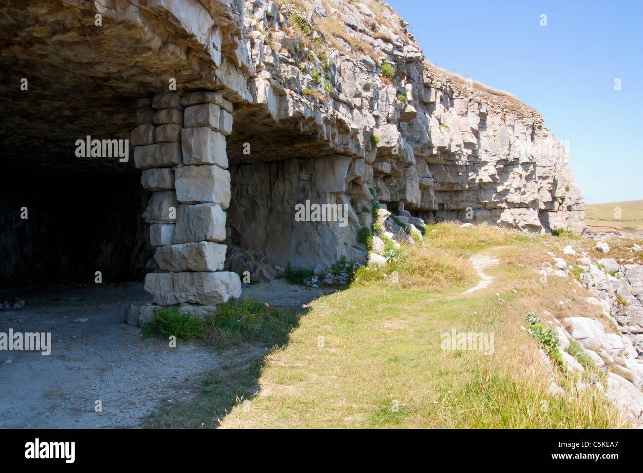 Innen Winspit-Steinbruch an der Küste von Dorset England Stockfoto