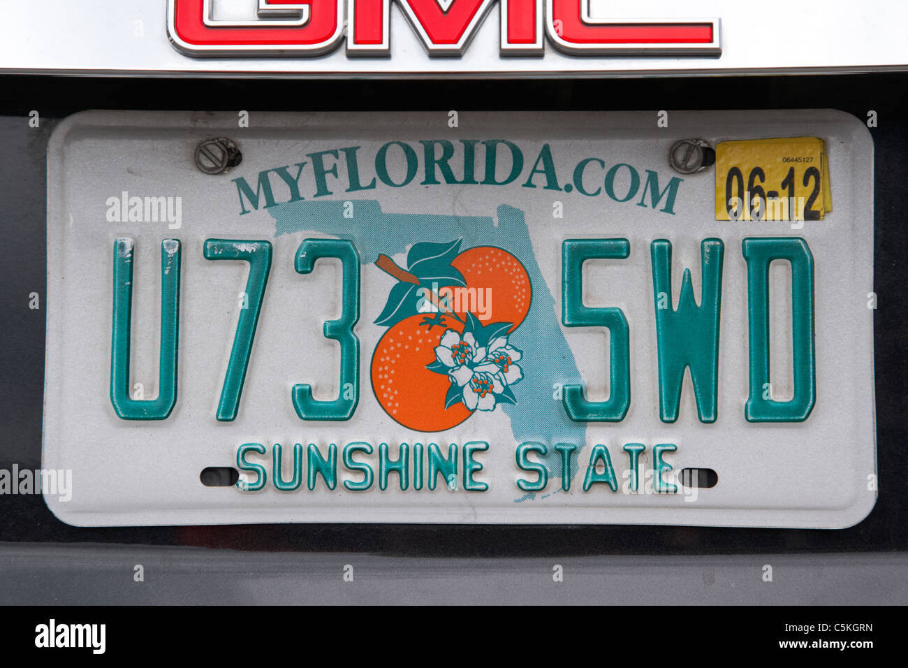 Florida Sunshine State in Miami-Dade county Kfz-Kennzeichen ausgestellt Staat usa Stockfoto