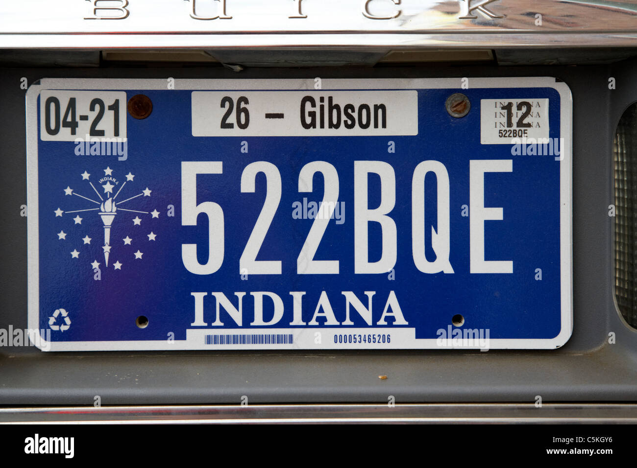 Indiana Gibson county standard Kfz-Kennzeichen Staat usa Stockfoto