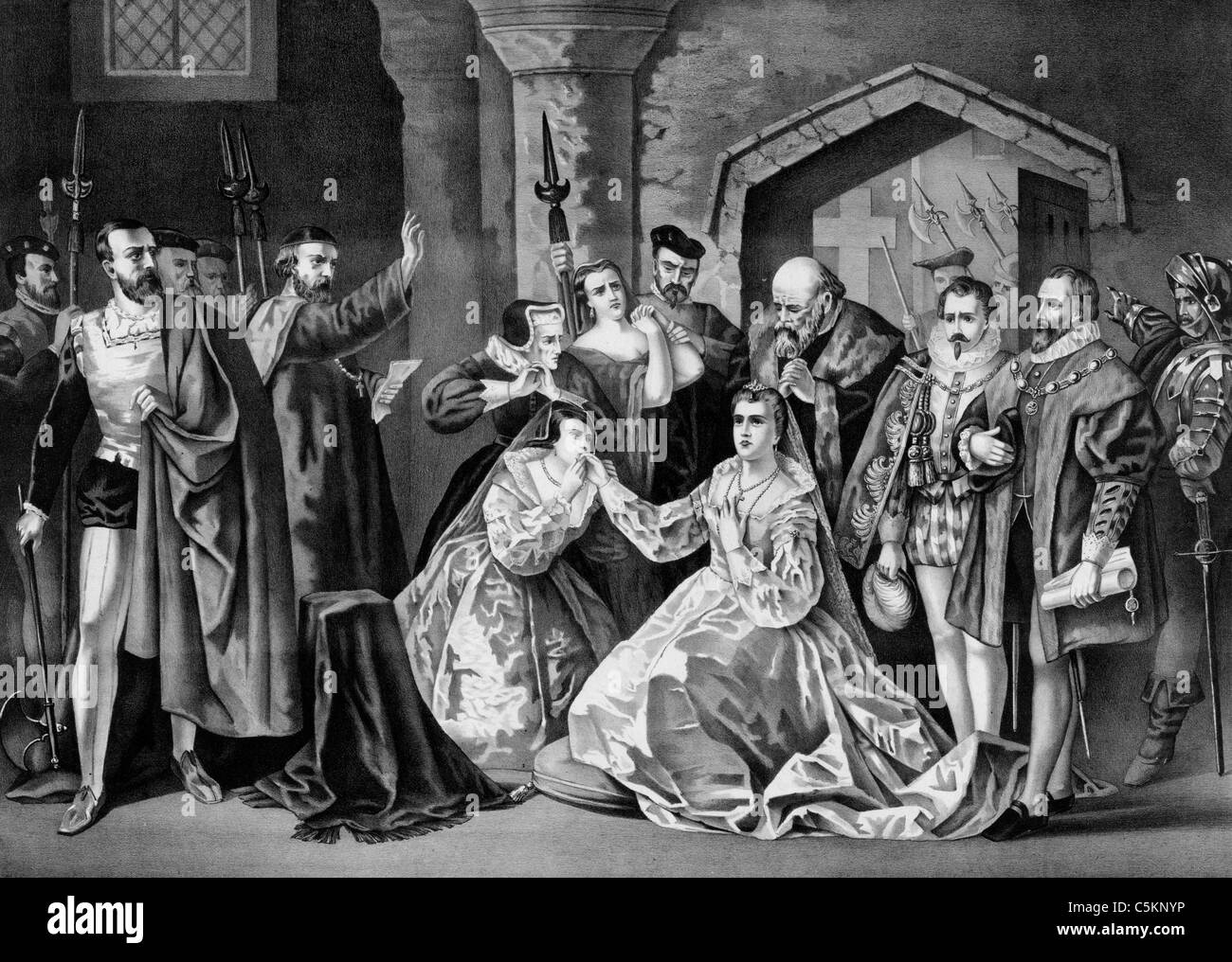 Die Hinrichtung von Mary Stuart. Die letzten Momente Stockfoto