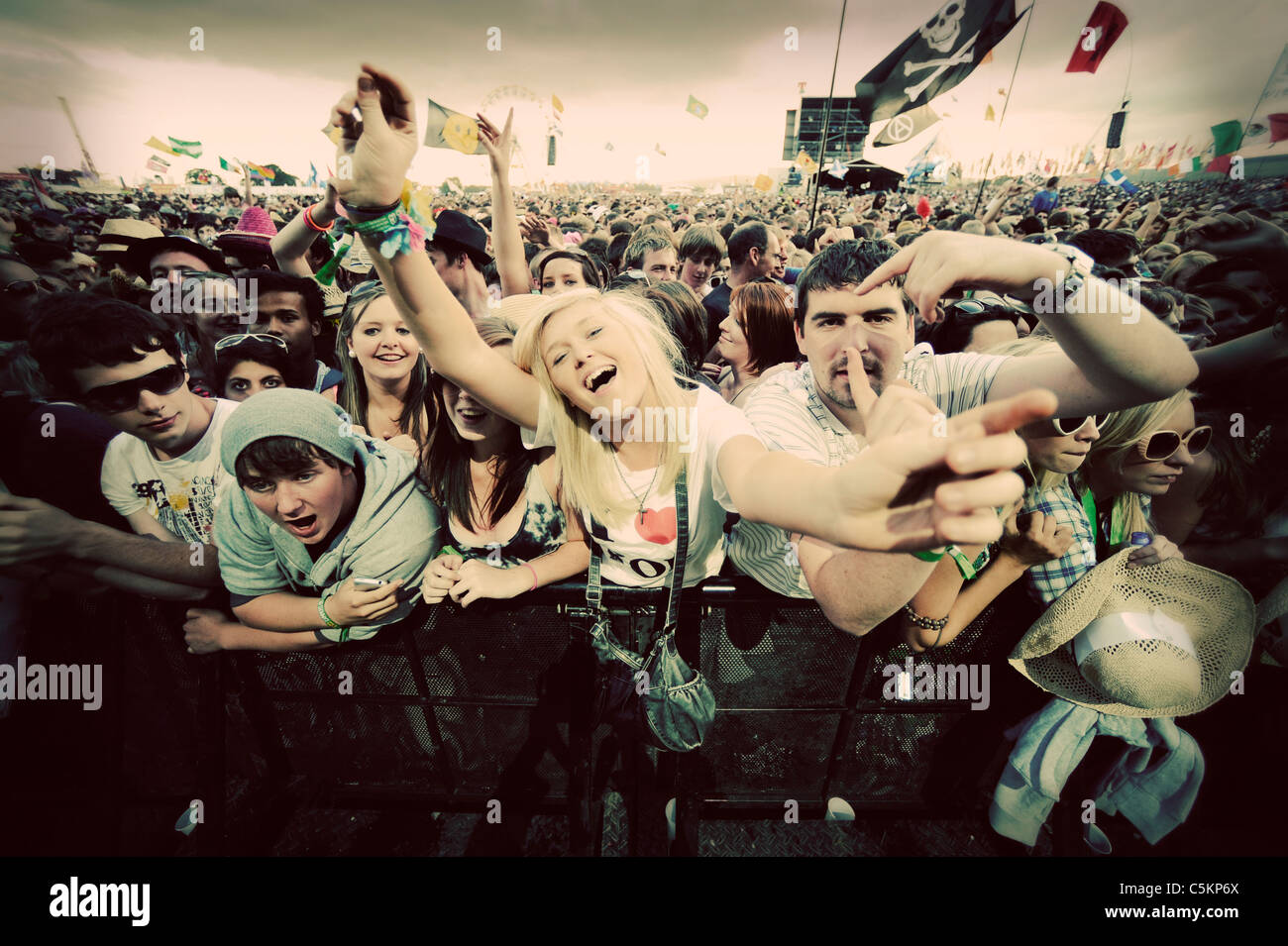 Musik-Fans beim Musikfestival Stockfoto