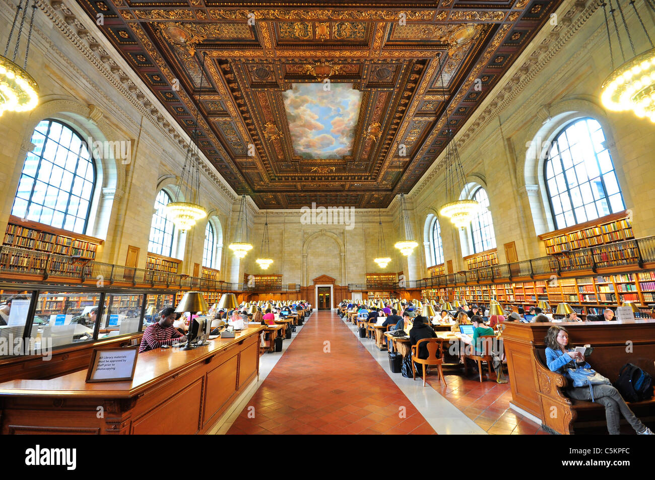 Menschen Lesen In The Rose Main Reading Room New York