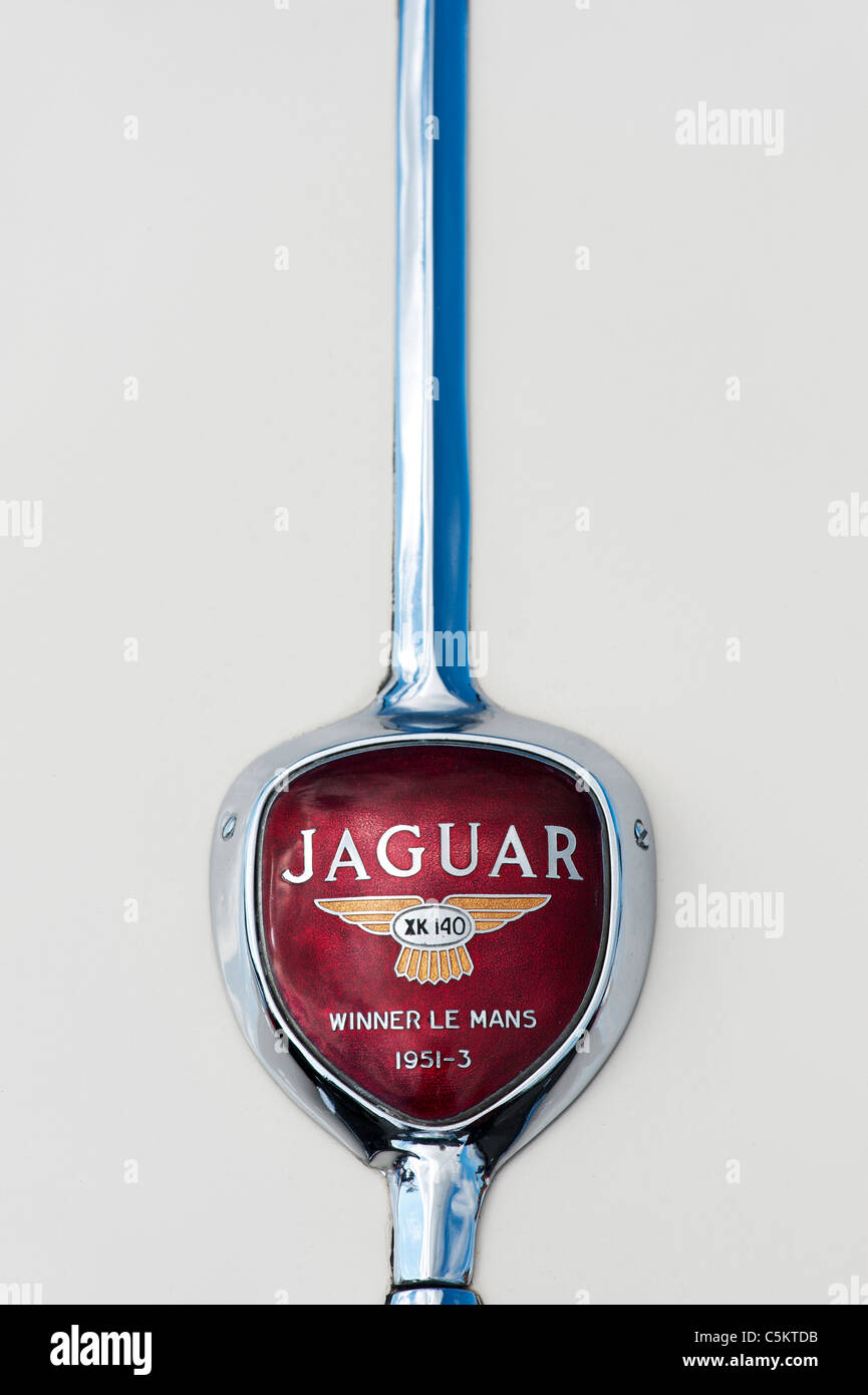 Jaguar XK 140. Back-End-Abzeichen-Detail. Britische Oldtimer Stockfoto