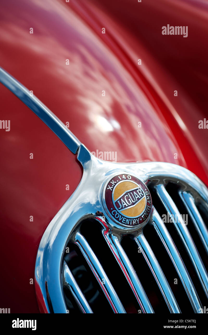 Jaguar XK 140. Front-End-Detail. Britische Oldtimer Stockfoto