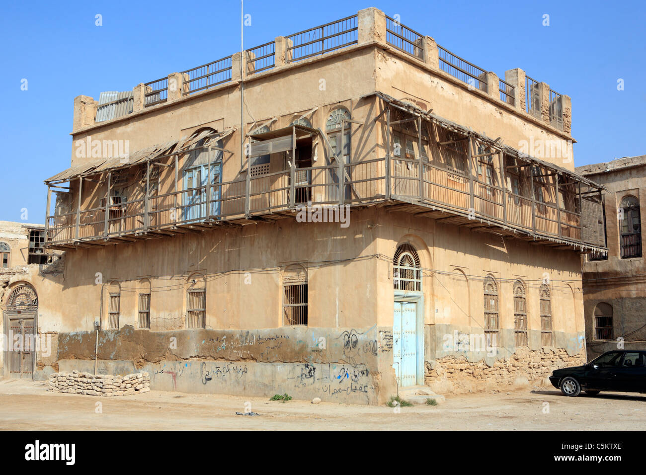 Traditionellen persischen Golf (Bandari) Häuser (19.-20. Jh.), Bushehr, Provinz Buschehr, Iran Stockfoto