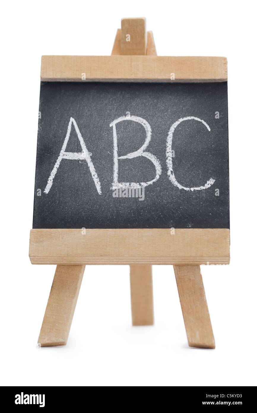 Tafel mit Leters ABC geschrieben Stockfoto