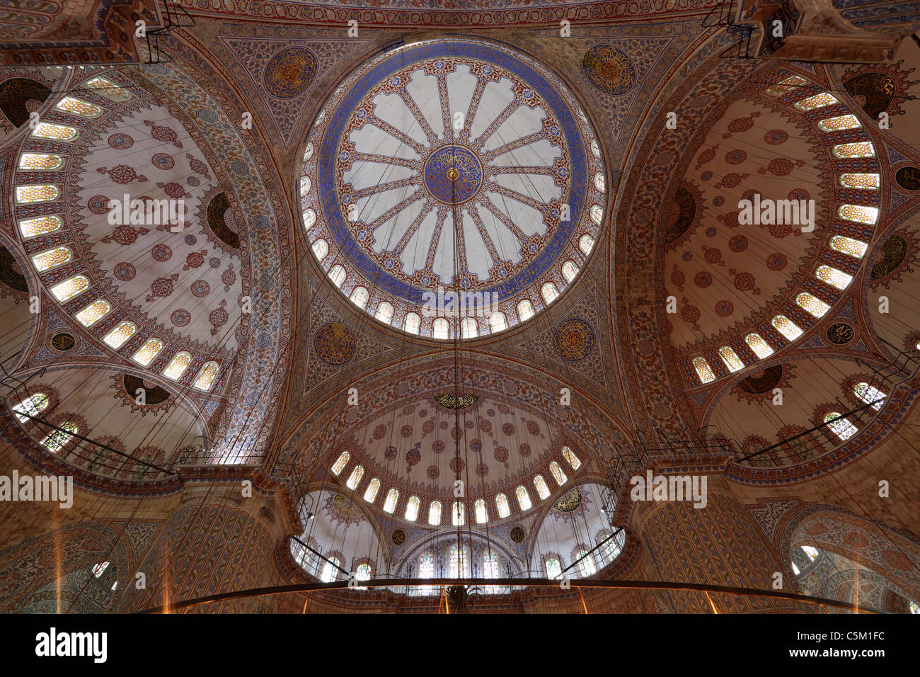 Innere des Sultan-Ahmed-Moschee (blaue Moschee) in Istanbul, Türkei Stockfoto