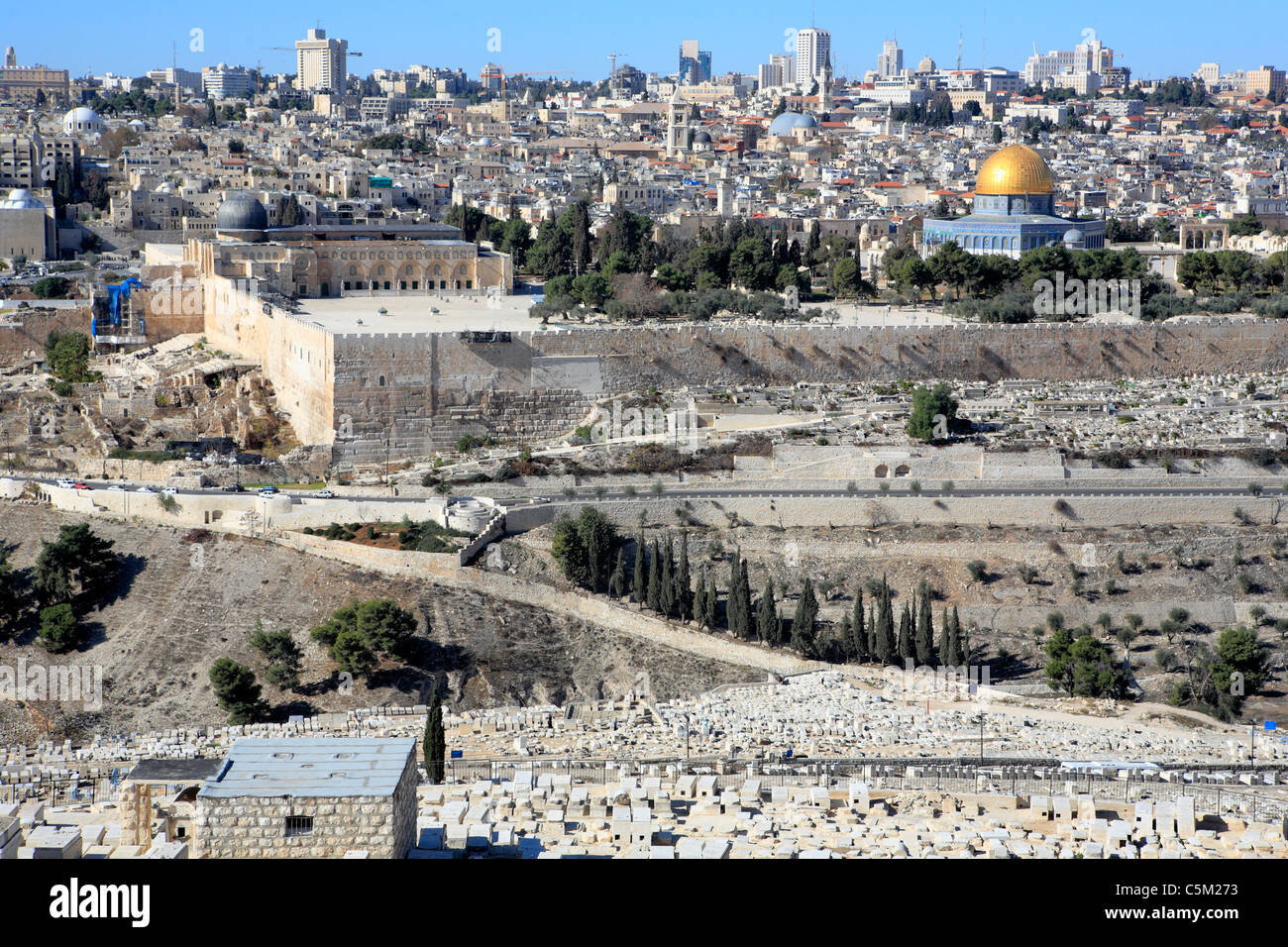 Blick auf den Tempelberg, Jerusalem, Israel Stockfoto