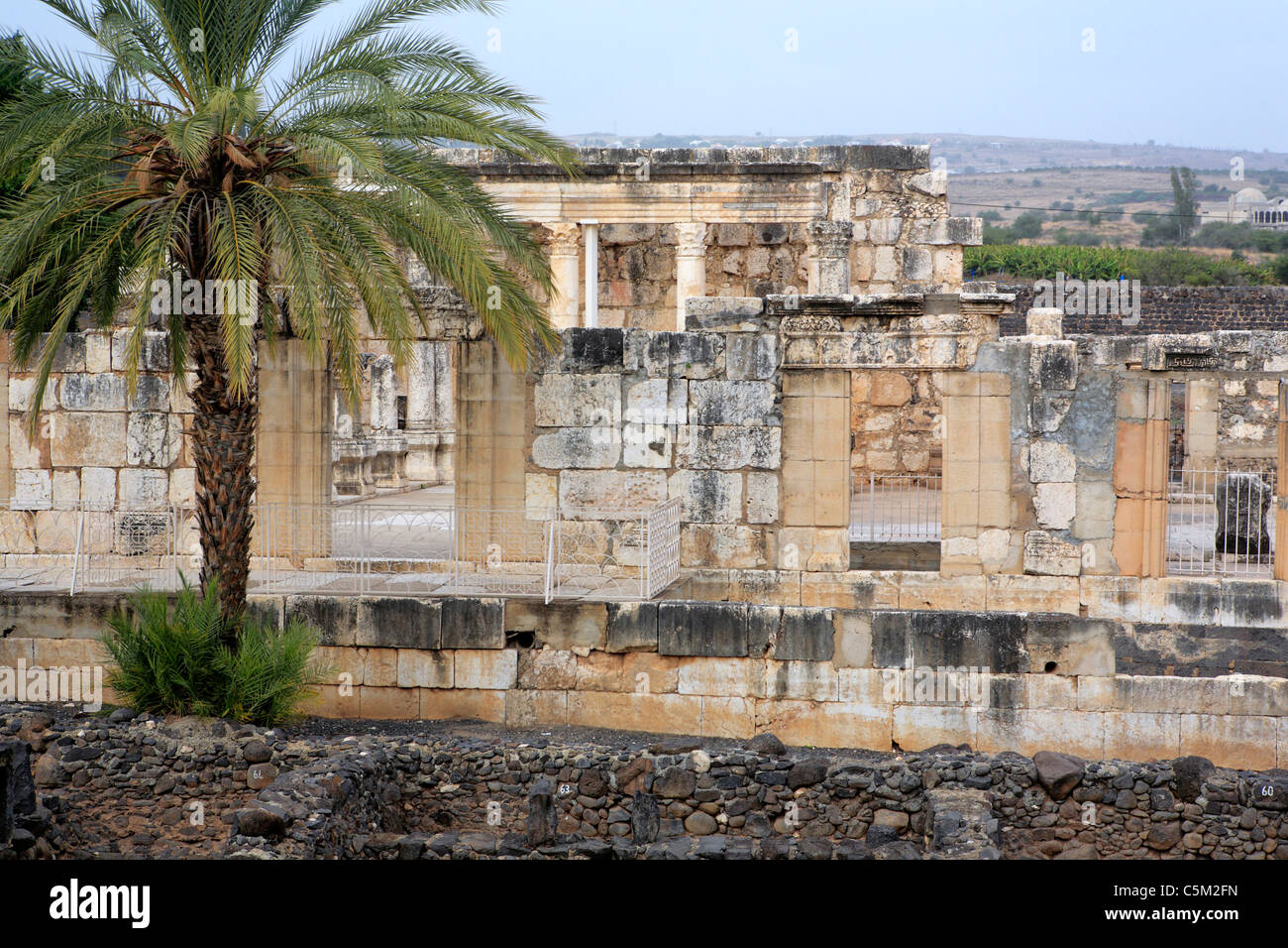 Ruine der Synagoge (4. – 5. Jahrhundert), Kapernaum, Israel Stockfoto