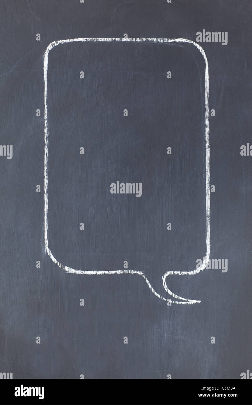 Leere rechteckige Sprechblase Stockfoto