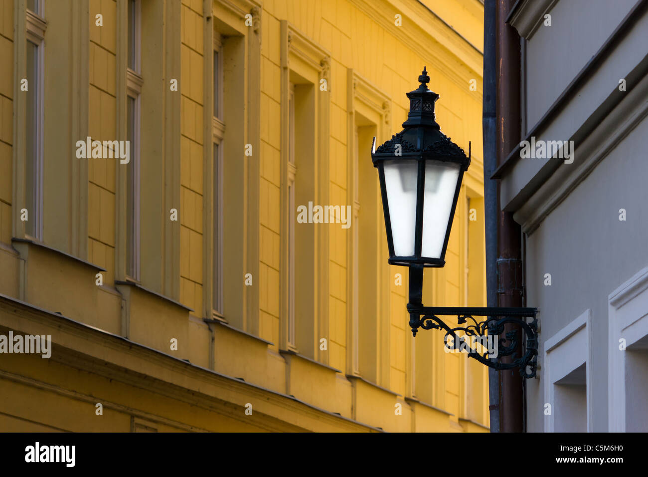 Prager Straße Lampe Stockfoto