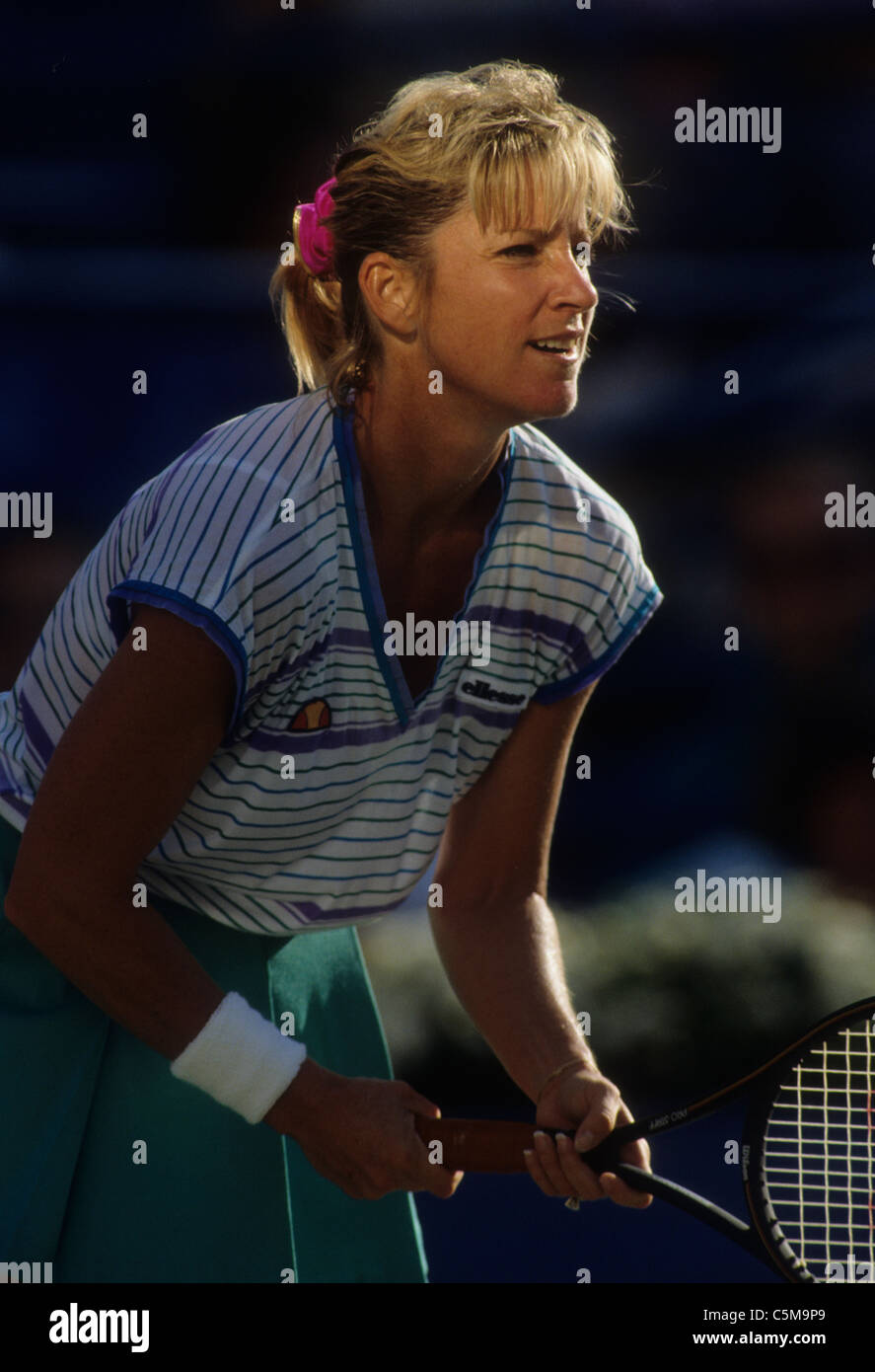 Chris Evert (USA) bei der 1989 US Open Tennis Championships Stockfoto