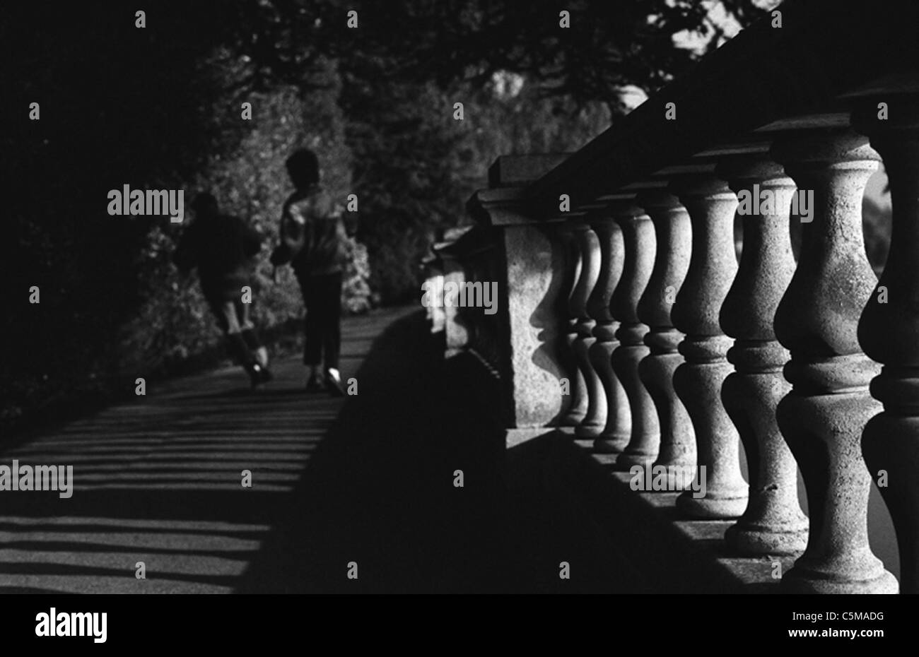 Schatten-Balustraden Stockfoto