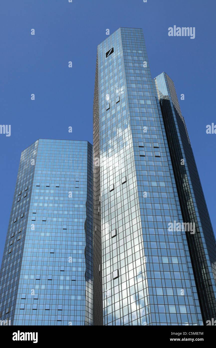 Hauptsitz der Deutschen Bank in Frankfurt (Main);  Zwillingstürme der Deutschen Bank in Frankfurt am Main; Nur zur redaktionellen Verwendung! Stockfoto