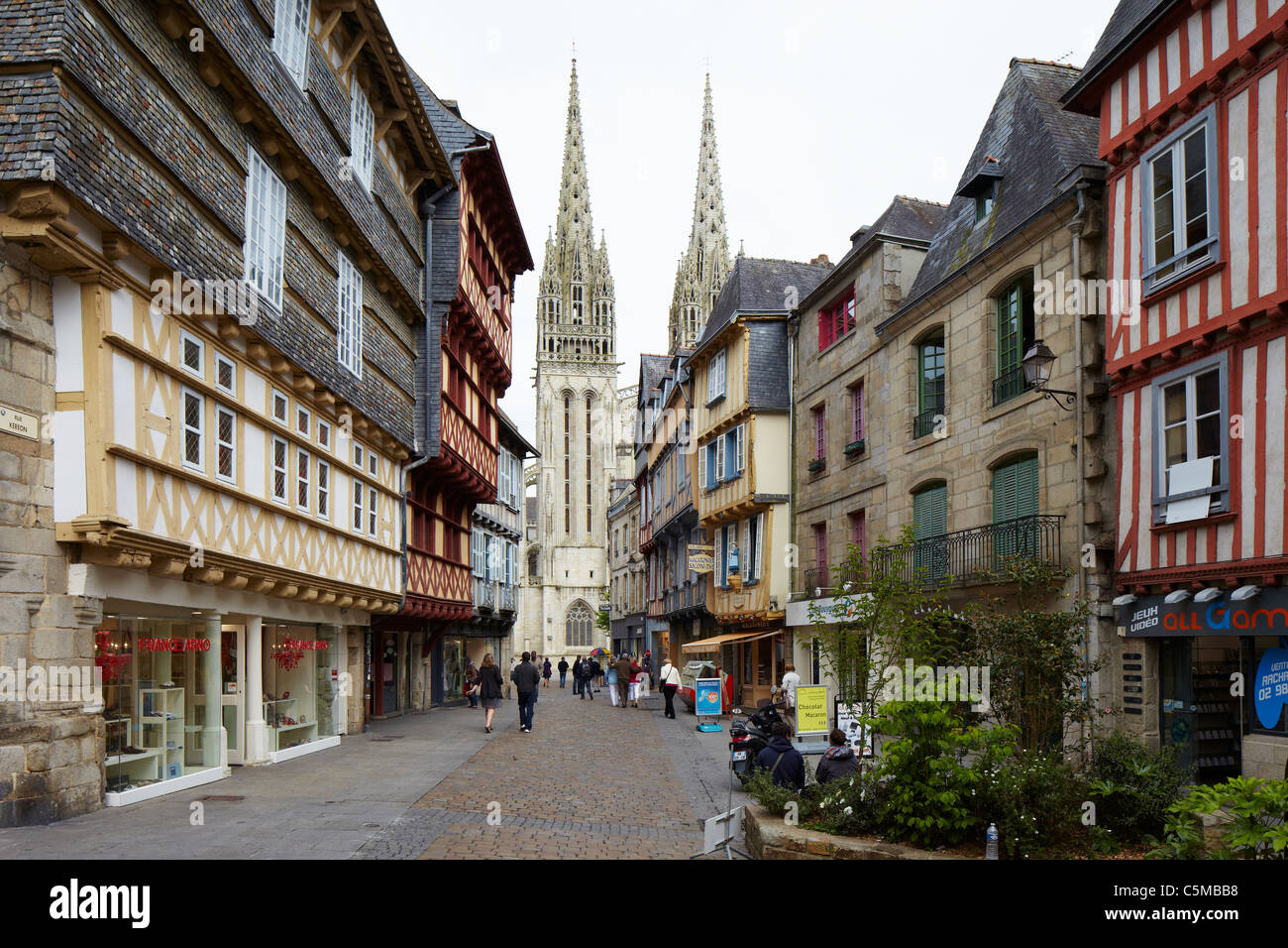 Altstadt von Quimper, Bretagne Stockfoto