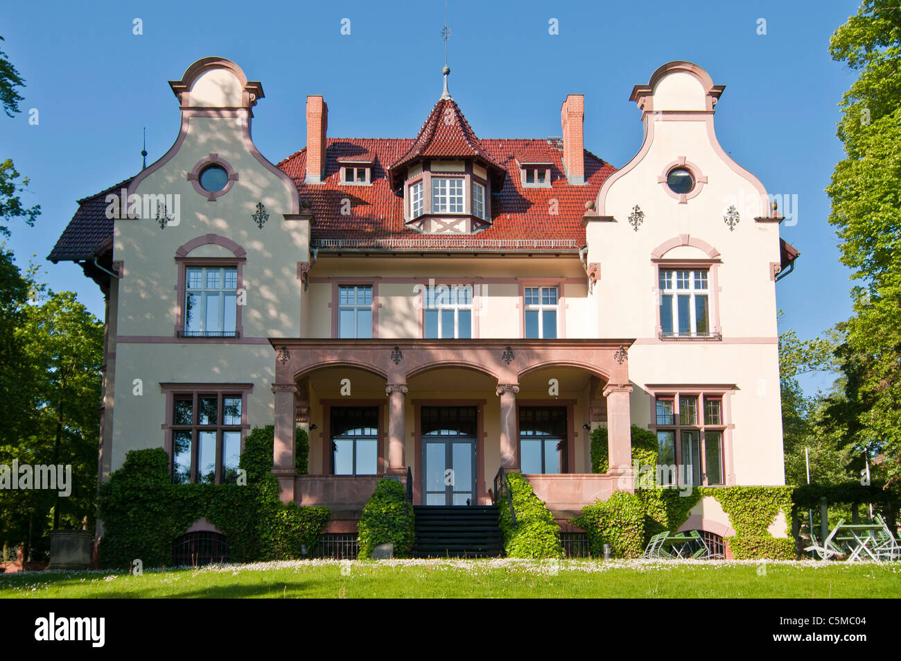 Truman Villa zurück Blick, Babelsberg, Potsdam, Brandenburg, Deutschland Stockfoto