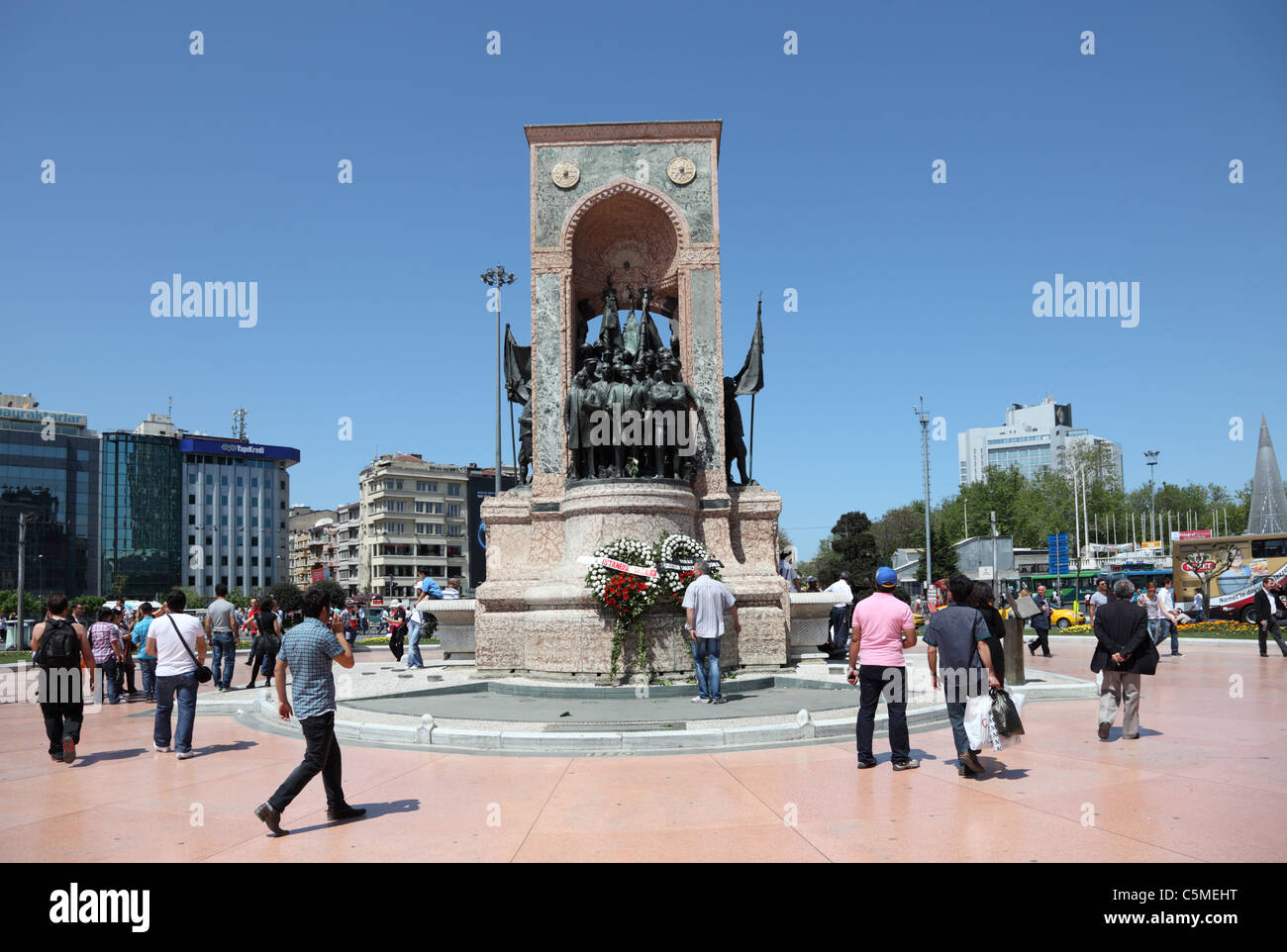 Republik-Denkmal am Taksim-Platz in Istanbul, Türkei Stockfoto