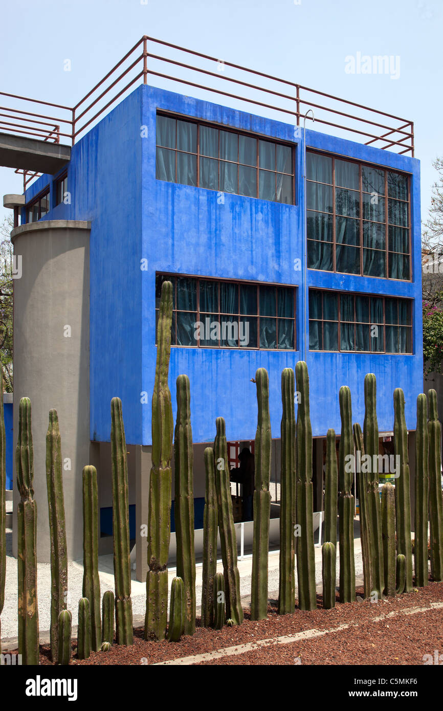 La Casa Azul oder den blauen Haus Coyoacan Mexiko-Stadt Mexiko Stockfoto