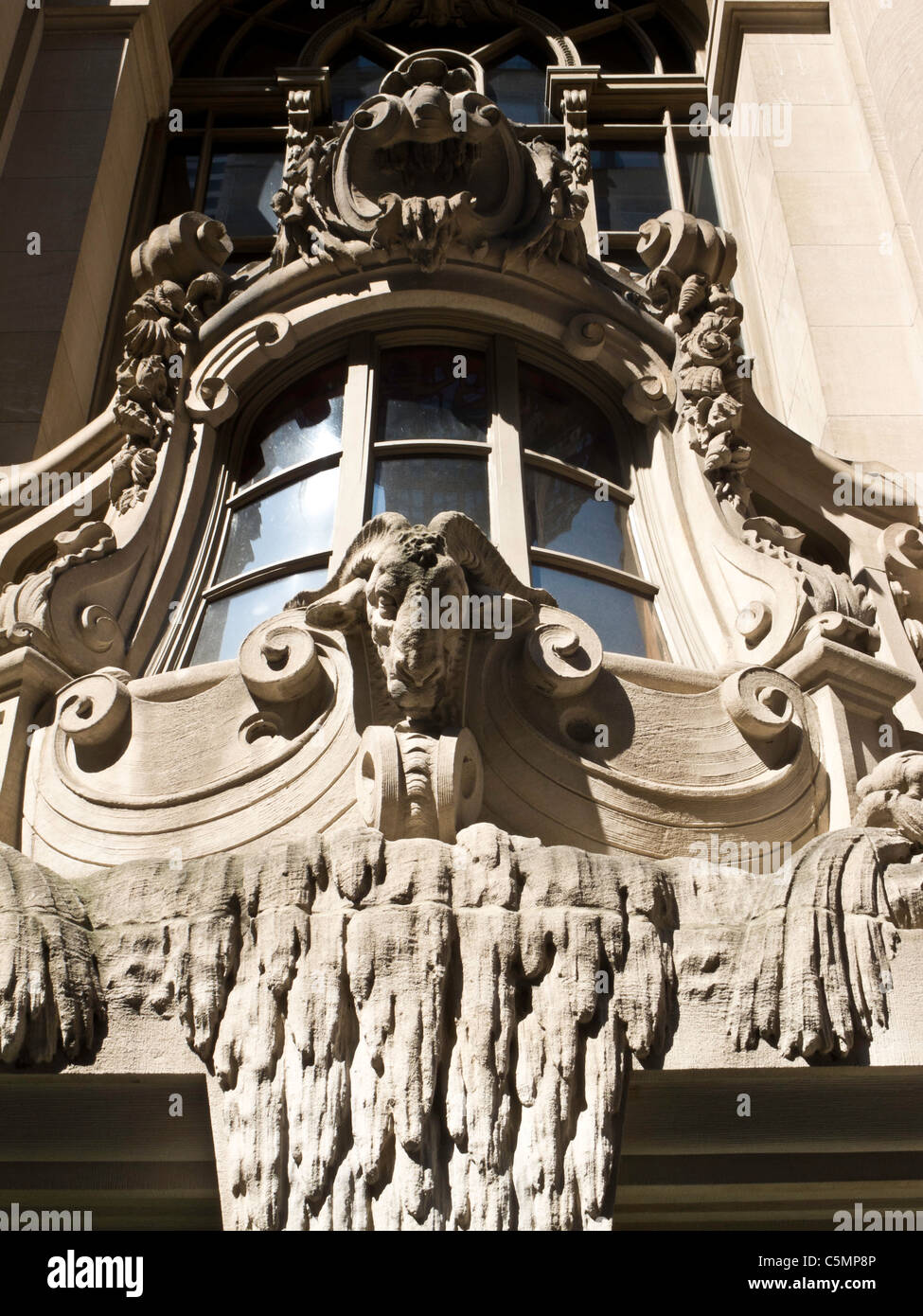 Verzierten Marine Facade, New York Yachtclub, 37 West 44th Street, NYC Stockfoto