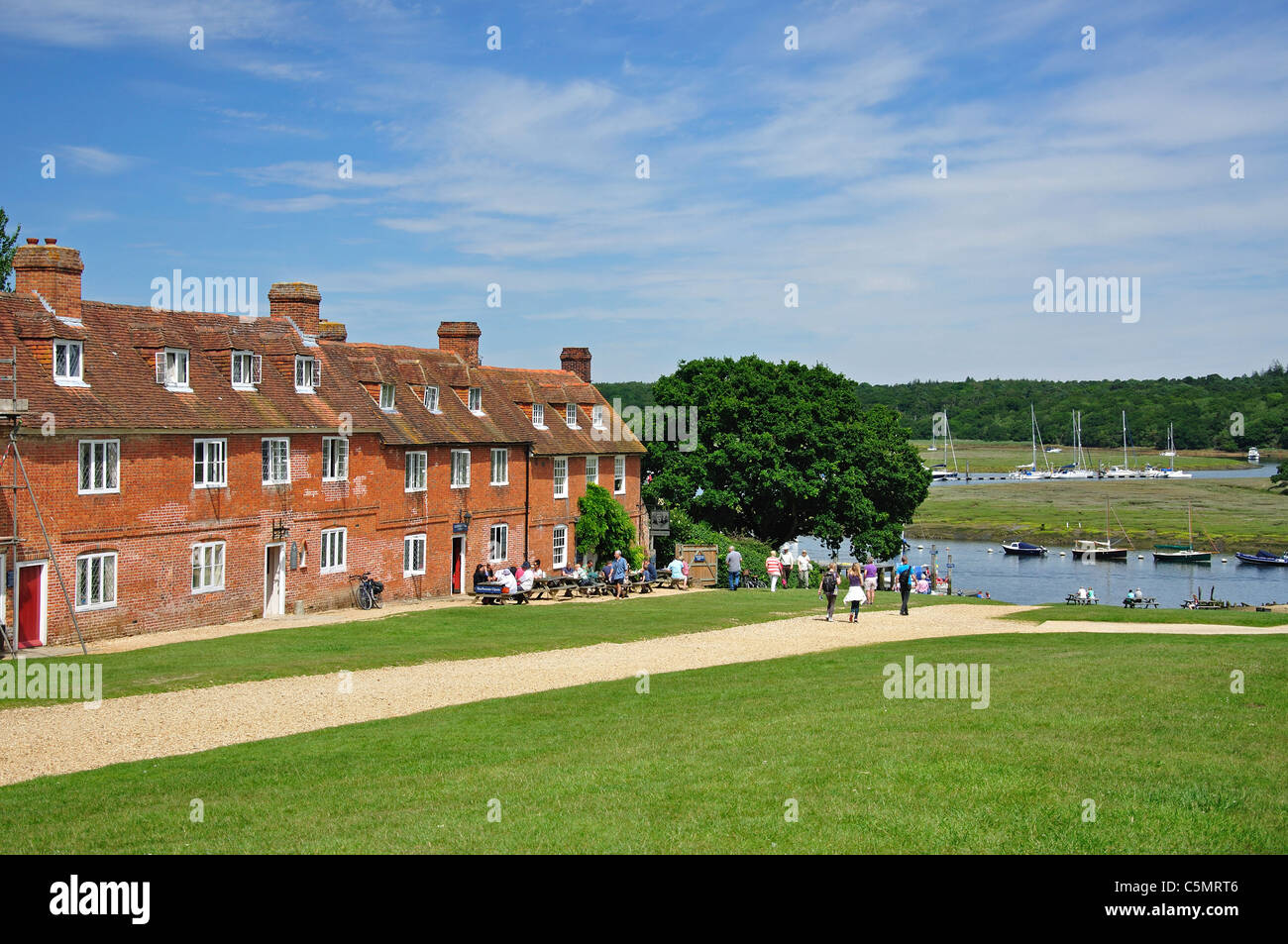 Georgische Reihenhaus Hütten, Buckler Hard, Hampshire, England, Vereinigtes Königreich Stockfoto