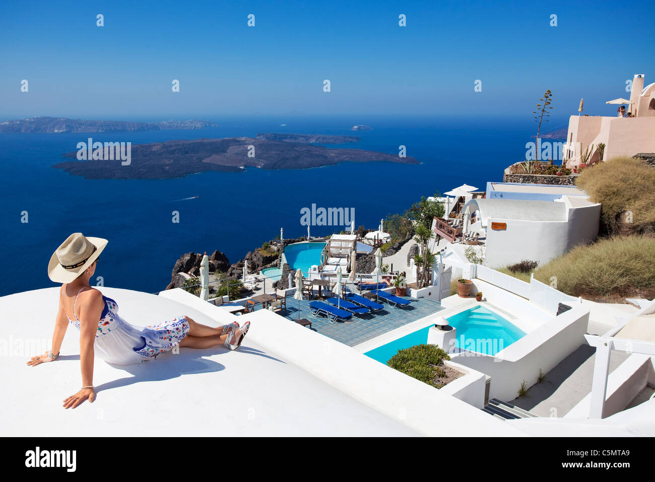 Imerovigili, Santorini, Griechenland Stockfoto