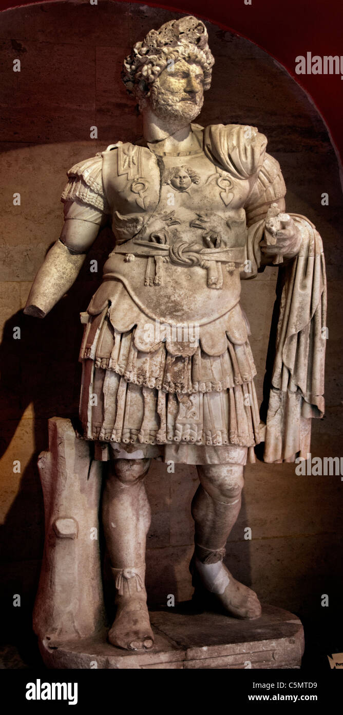 Hadrian römischer Kaiser Cent AD Perge Perge Türkei Stockfoto