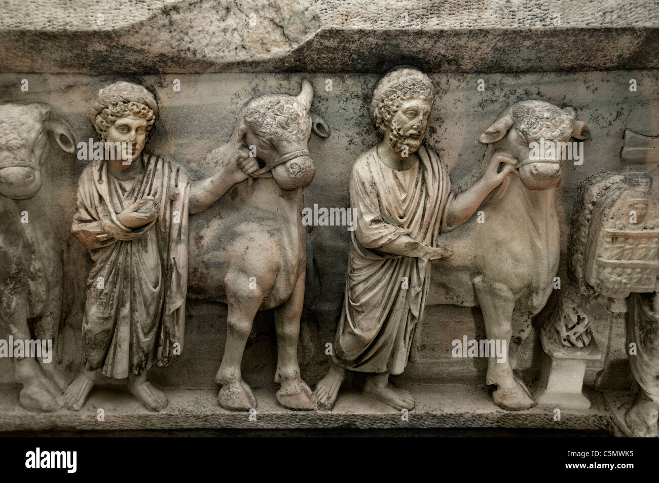 Perge Perga Griechisches Opfer Frieze Roman 2. zweites Jahrhundert n. Chr. Türkei Stockfoto
