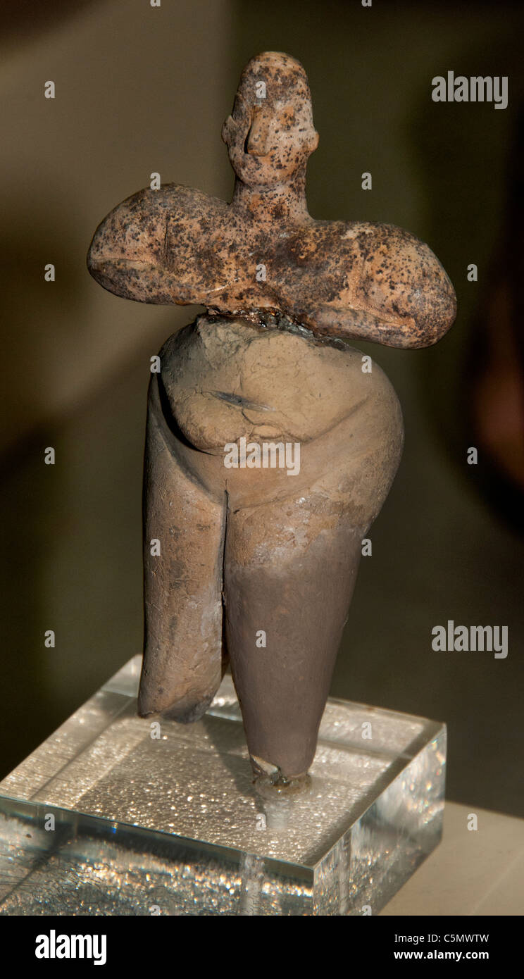 Figur dicke Dame Türkei frühen Chalkolithikum 6. Jahrtausend v. Chr. Hacilar Burdur Stockfoto