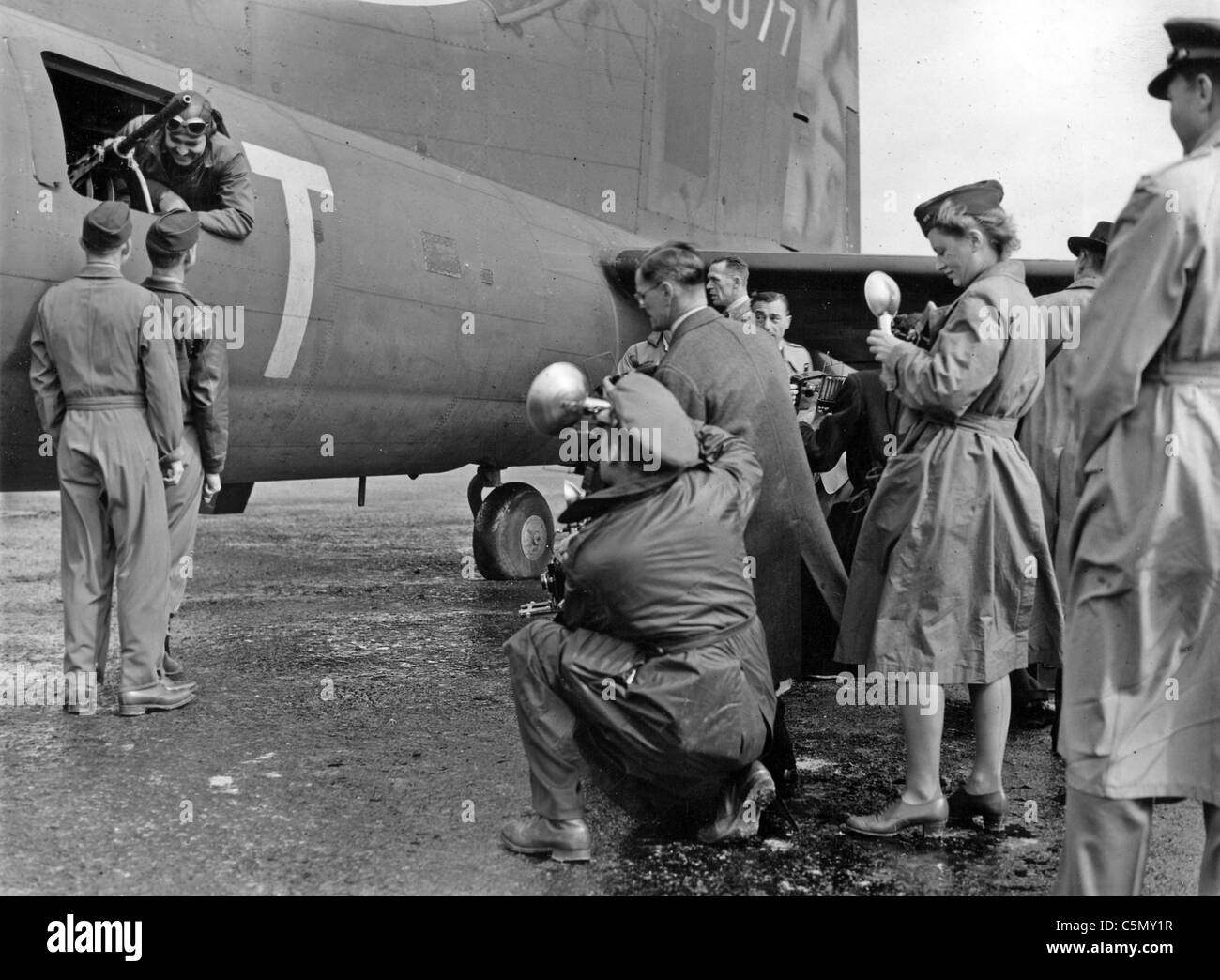 CLARK GABLE (1901-1960), US-Schauspieler an RAF Polebrook, England, im Jahre 1943 als ein Beobachter-Luft-Schütze mit, USAAF 351st Bombe Gruppe Stockfoto