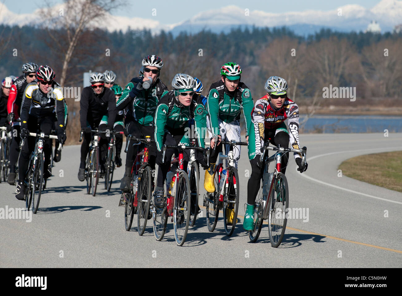 Radfahrer auf dem Fahrrad Stockfoto