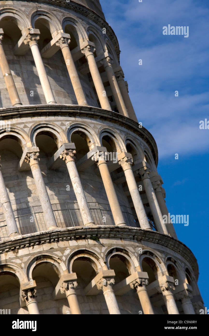 Nahaufnahme Detail der schiefe Turm von Pisa, Toskana, Italien, Europa Stockfoto