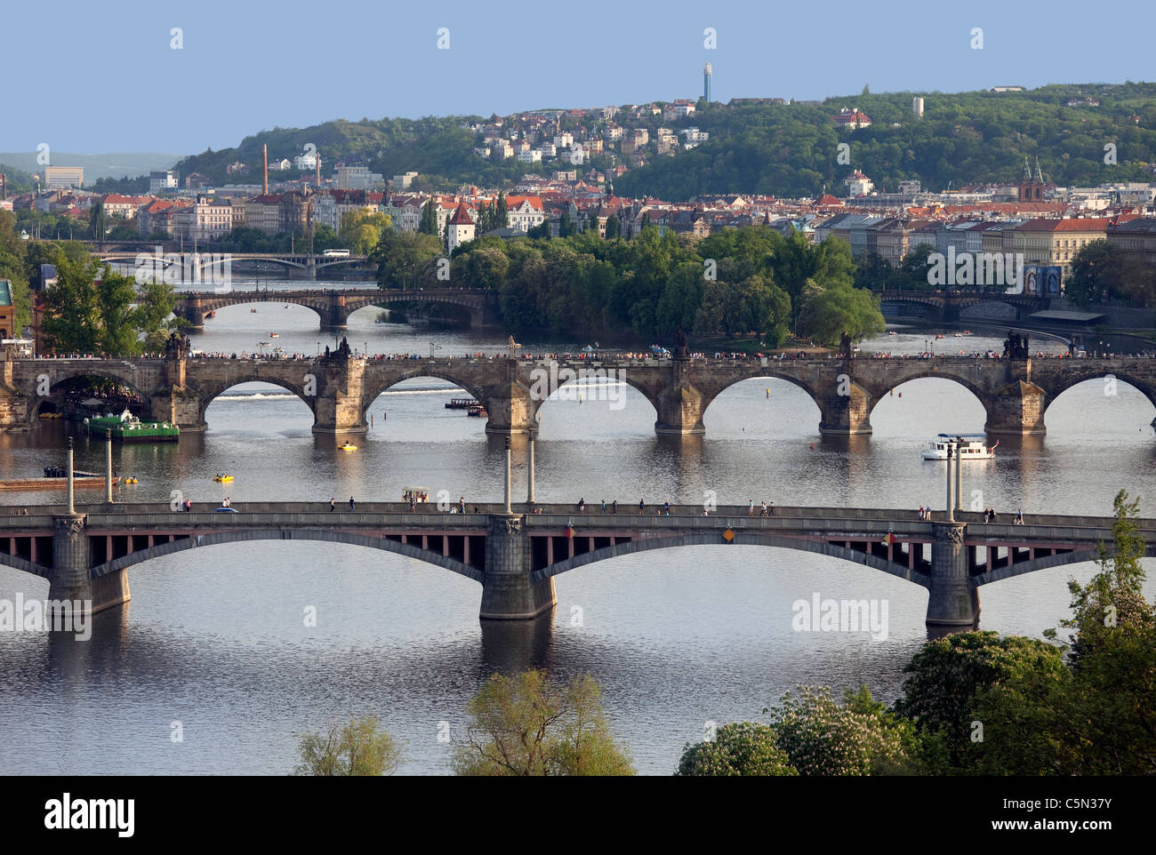 Prag - Brücken über Vltava (Moldau), Tschechische Republik Stockfoto