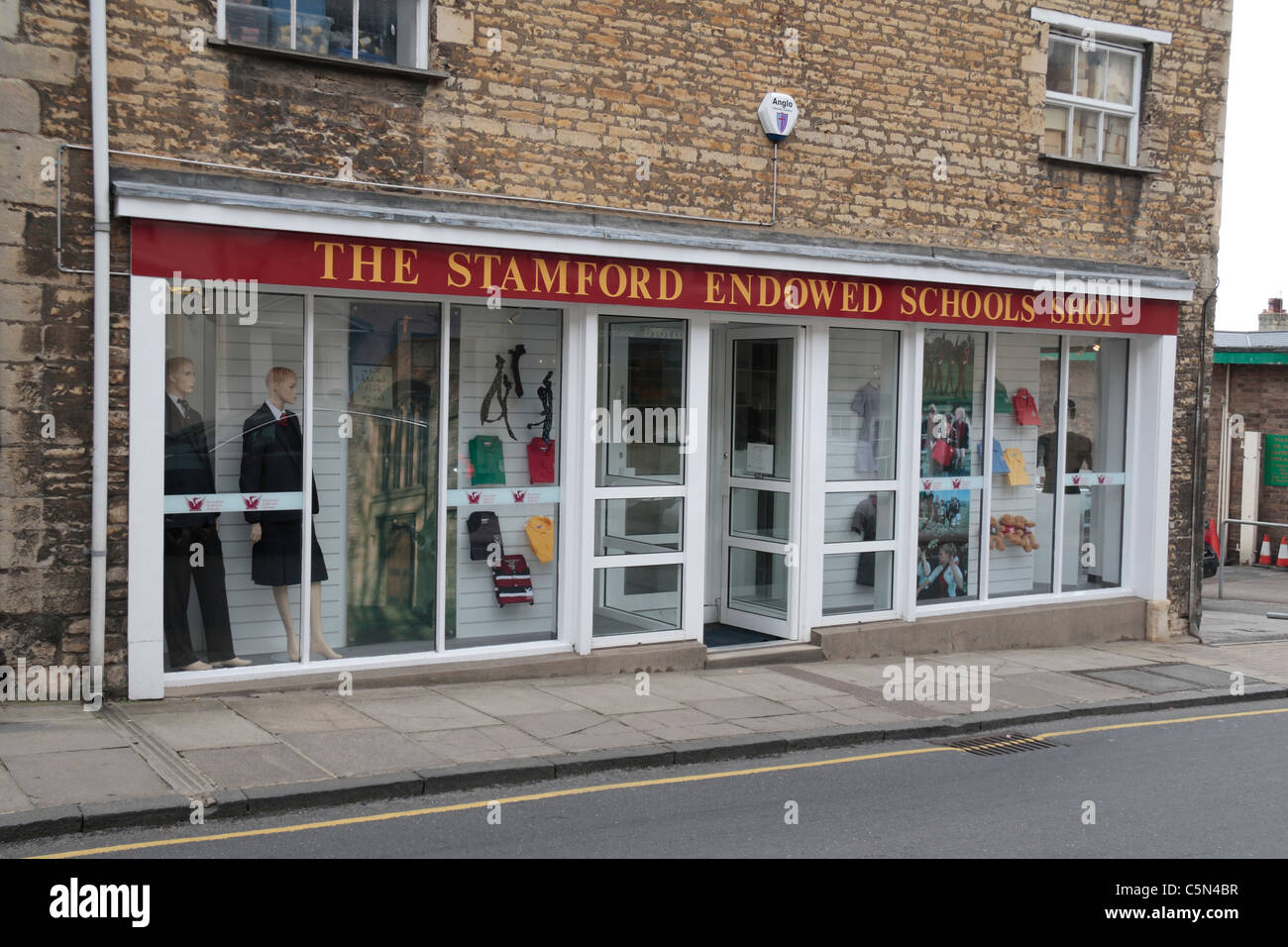 Der Stamford Endowed Schulen Shop in Stamford, Lincolnshire, UK. Stockfoto