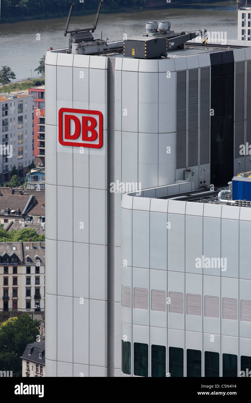 DB Tower Frankfurt Stockfoto
